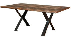 Pittsburg - Reclaimed Barnwood with Steel Base Dining Table