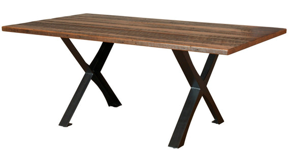 Pittsburg - Reclaimed Barnwood with Steel Base Dining Table