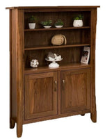 Praxton - Amish Solid Wood Bookcase with Doors