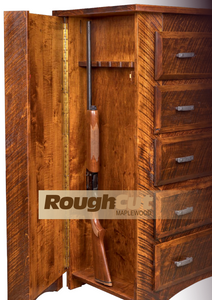 Sportsman - Rough Cut Maple Chest of Drawers w/ Hidden Gun Rack