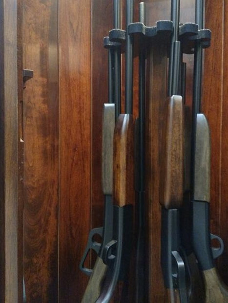 The Revolver - Amish Corner Gun Cabinet with Rotating Gun Rack Carouse ...