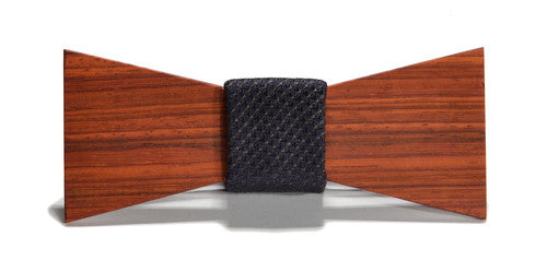 The Sinatra / Wooden Bow Tie / Silk Knot