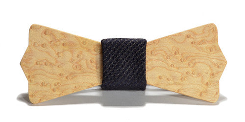 The Sinatra / Wooden Bow Tie / Silk Knot