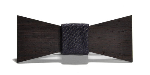 The Sinatra / Wooden Bow Tie / Silk Knot
