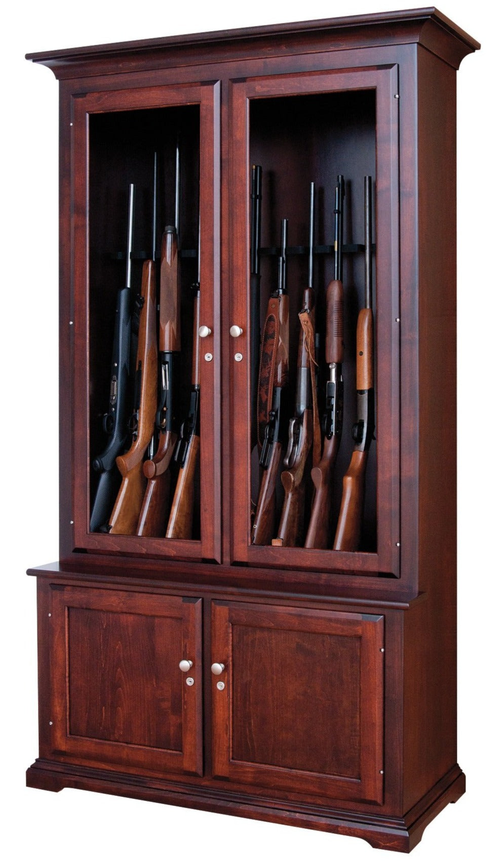 The Houston - Amish Solid Wood Gun Cabinet - 12 Gun Capacity
