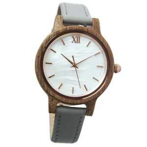 Anna Maria - Real Shell Face & Koa Wood Women's Watch 