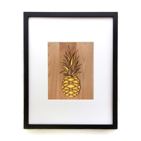 Pineapple - Wood Wall Print