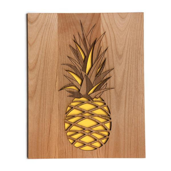 Pineapple - Wood Wall Print