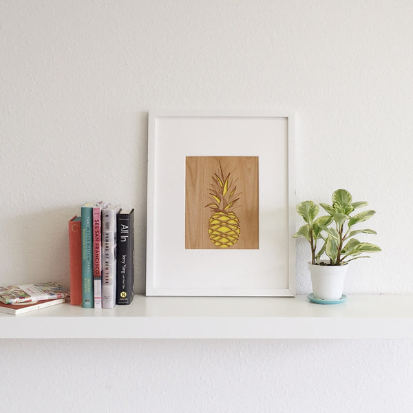 Pineapple - Wood Wall Print