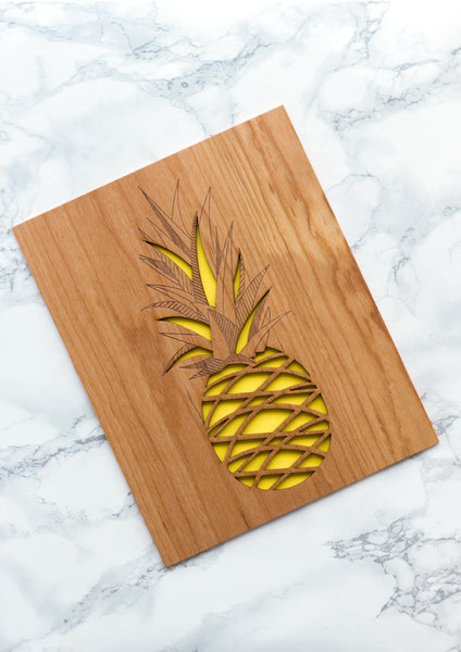 Pineapple - Wood Wall Print