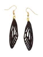 Wing Earrings - Wenge Wood