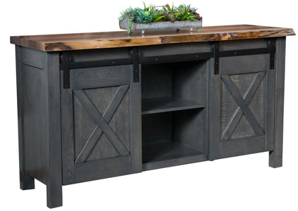 Westland - Amish Barn Door Sideboard w/ Live Edge Top