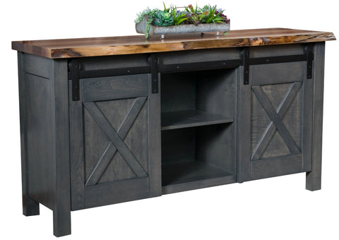 Westland - Amish Barn Door Sideboard w/ Live Edge Top