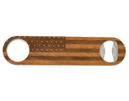 Wooden American Flag Solid Bottle Opener