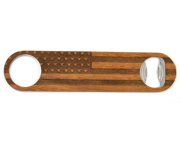 Wooden American Flag Solid Bottle Opener