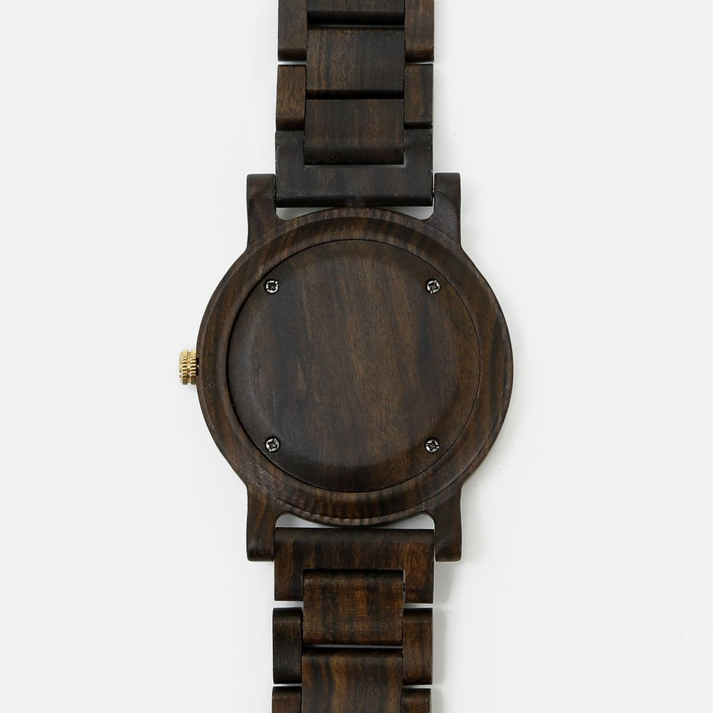 The Montecito - Black Sandalwood Watch with Custom Engraving Option