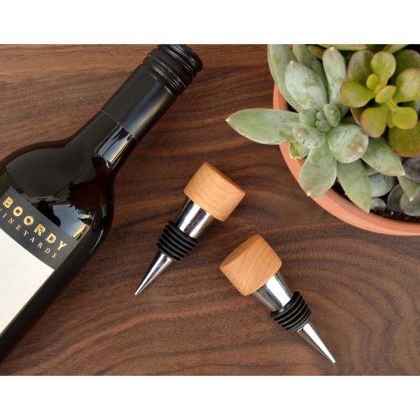 Cherry Wood Wine Stopper with Custom Engraving Option