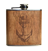 Unique Wood Flask for 5th Anniversary