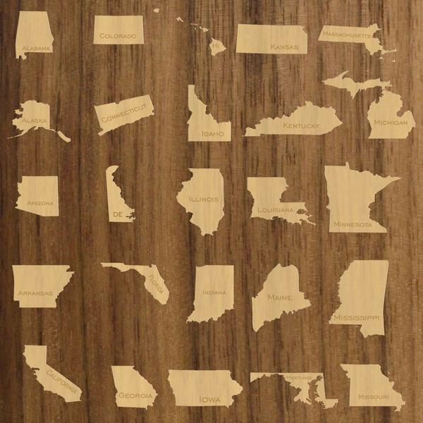 Walnut Wood Pocket Notebook with Maple State Inlay