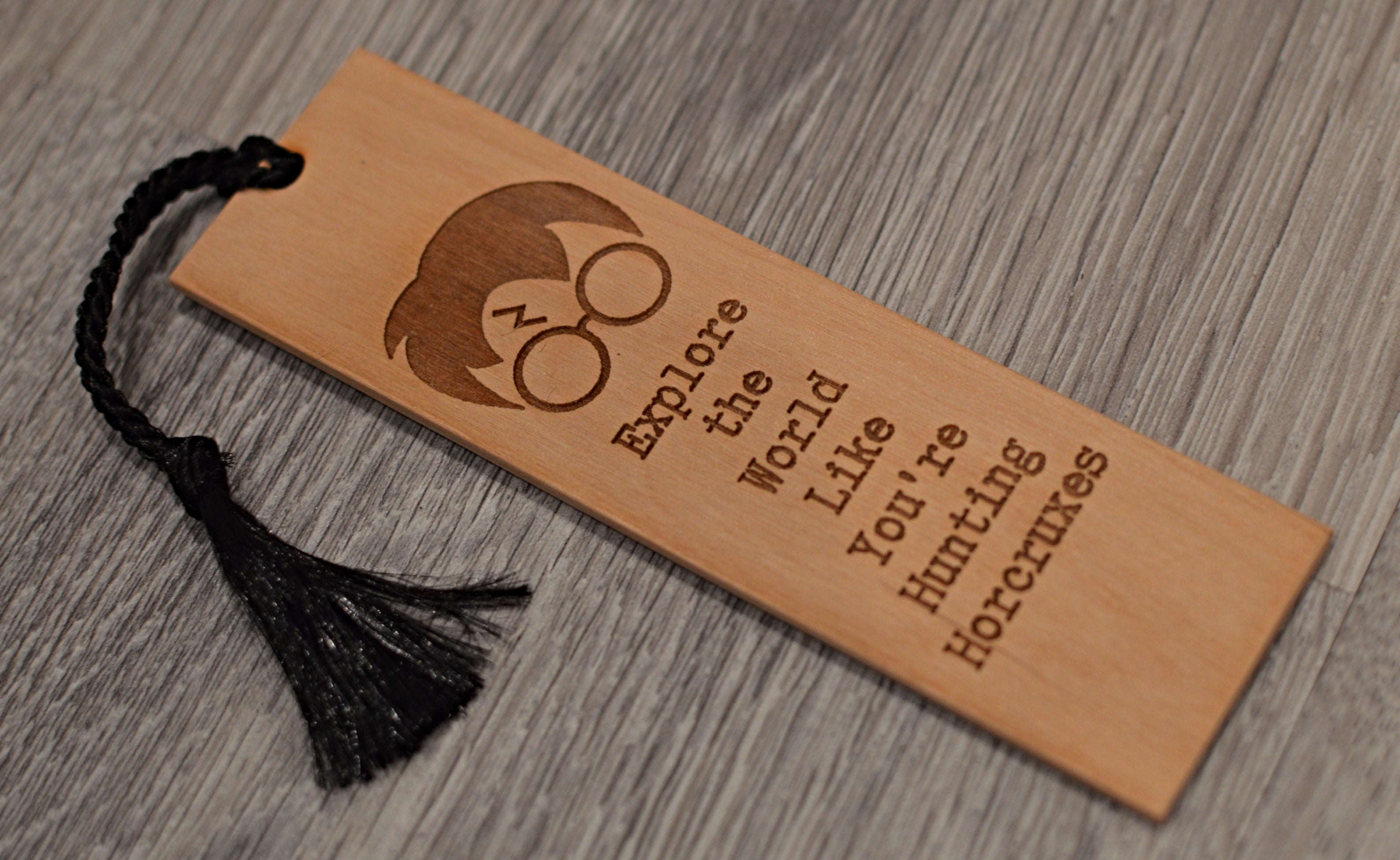 Bookmark: Wooden Bookmark for avid readers, Sci-Fi, Fantasy, Horror themed  designs, Laser-Engraved domestic & exotic woods - Bookworm Gift