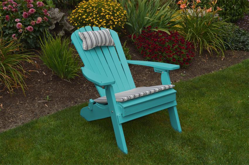 Folding Poly Outdoor Fan-Back Adirondack Chair