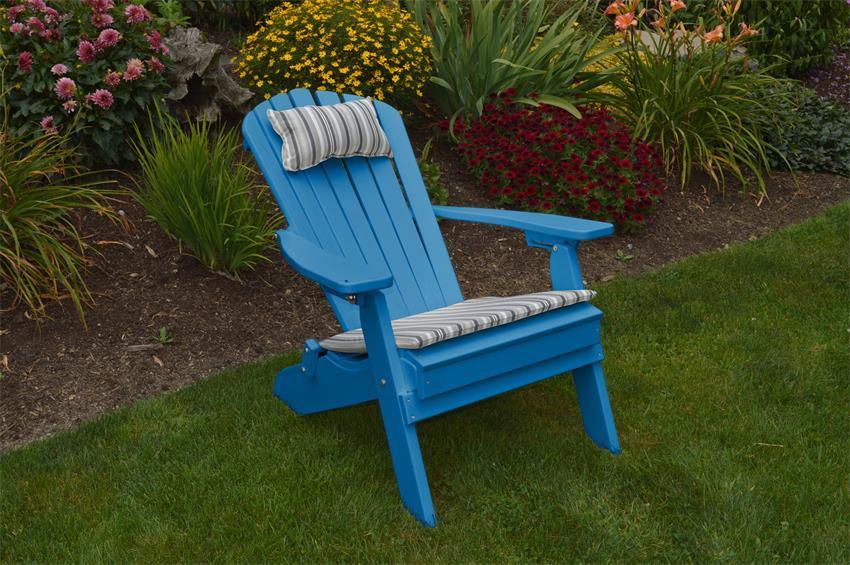 Folding Poly Outdoor Fan-Back Adirondack Chair