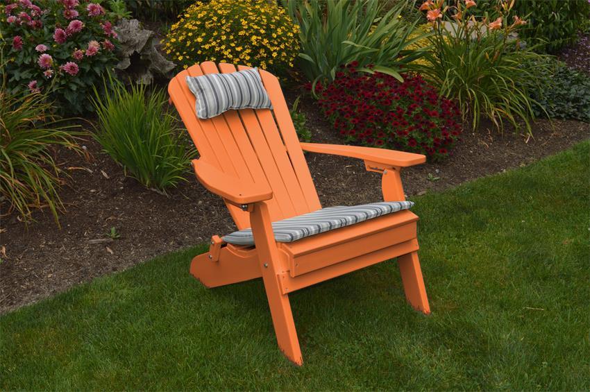 Folding Poly Outdoor Fan-Back Adirondack Chair