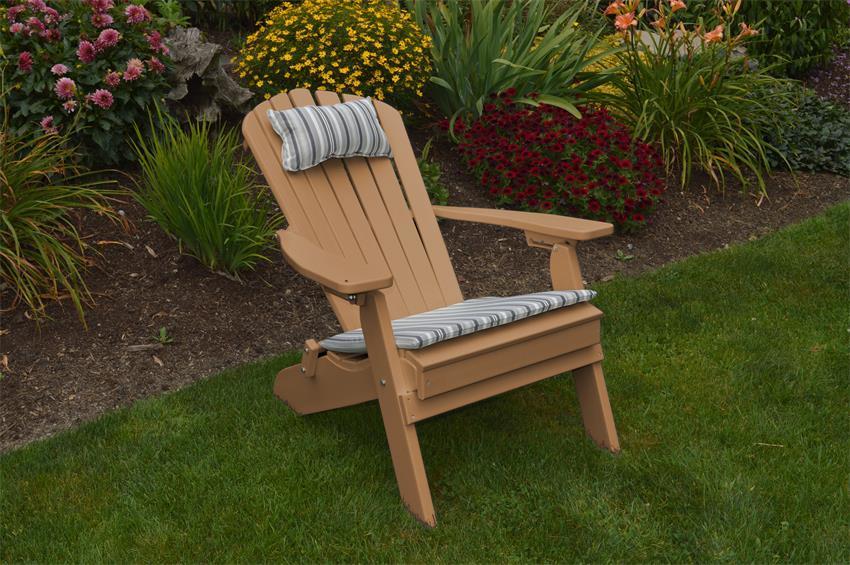 Folding Poly Outdoor Fan-Back Adirondack Chair