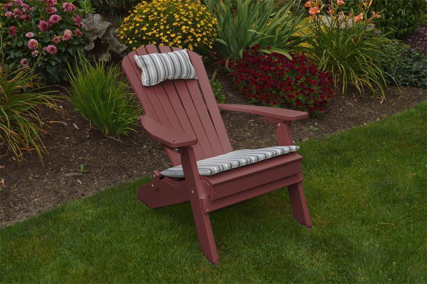 Folding Poly Outdoor Fan-Back Adirondack Chair