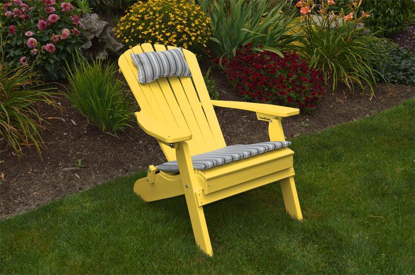 Folding Poly Outdoor Fan-Back Adirondack Chair