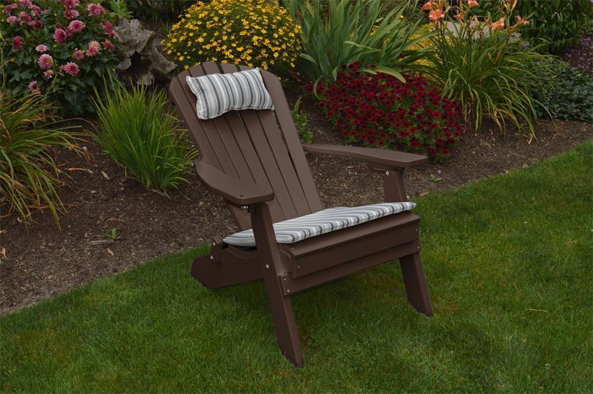 Folding Poly Outdoor Fan-Back Adirondack Chair
