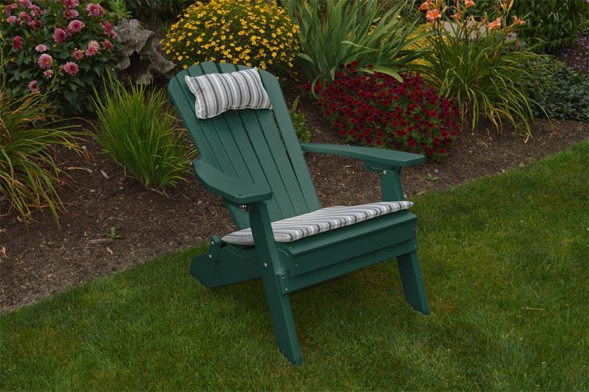 Folding Poly Outdoor Fan-Back Adirondack Chair