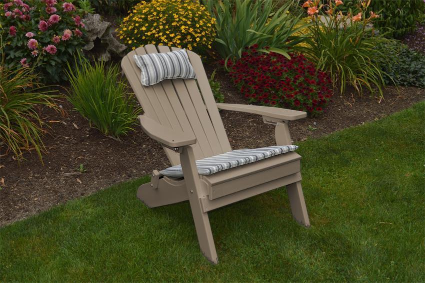 Folding Poly Outdoor Fan-Back Adirondack Chair