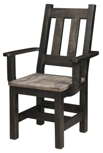 Amish Rough-Cut Dining Arm Chair