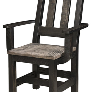 Amish Rough-Cut Dining Arm Chair