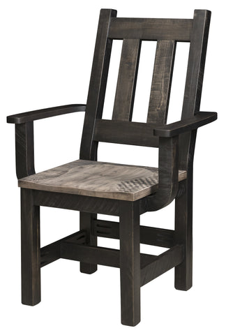 Amish Rough-Cut Dining Arm Chair