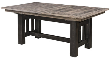 Rough Cut Maple Wood Trestle Dining Table