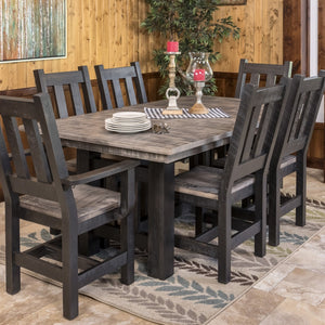 Amish Trestle Table & Chairs Dining Set