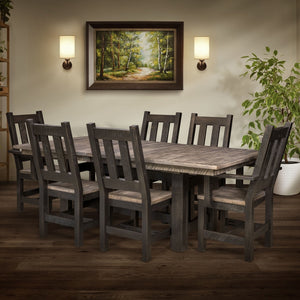 Amish Rough-Cut Maple Dining Set
