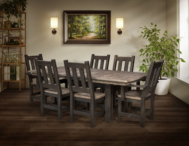 Amish Rough-Cut Maple Dining Set