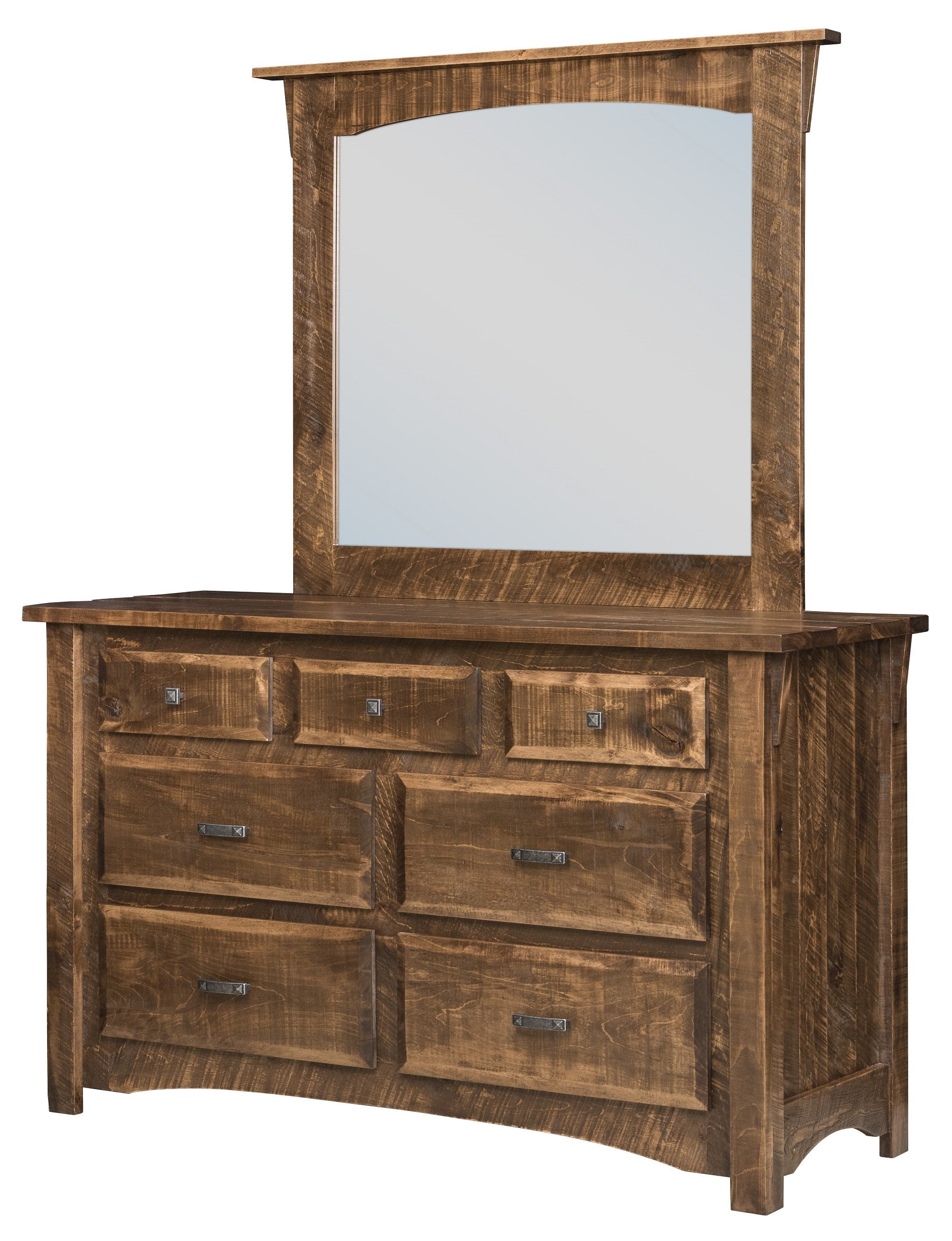 Sportsman - Amish Rough Cut Maple Dresser with Optional Mirror - The Wood Reserve Sportsman - Amish Rough Cut Maple Dresser with Optional Mirror - The Wood Reserve