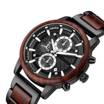Caliber - Rosewood & Black Stainless Steel Watch