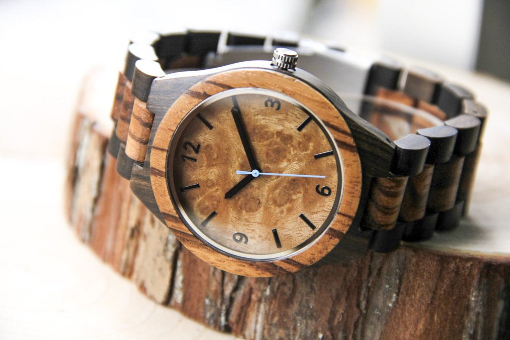 Oakland Raiders Wooden Wristwatch  Black Walnut Wood Chronograph Watch -  Free Custom Engraving - Engraved in Nature – Engraved In Nature